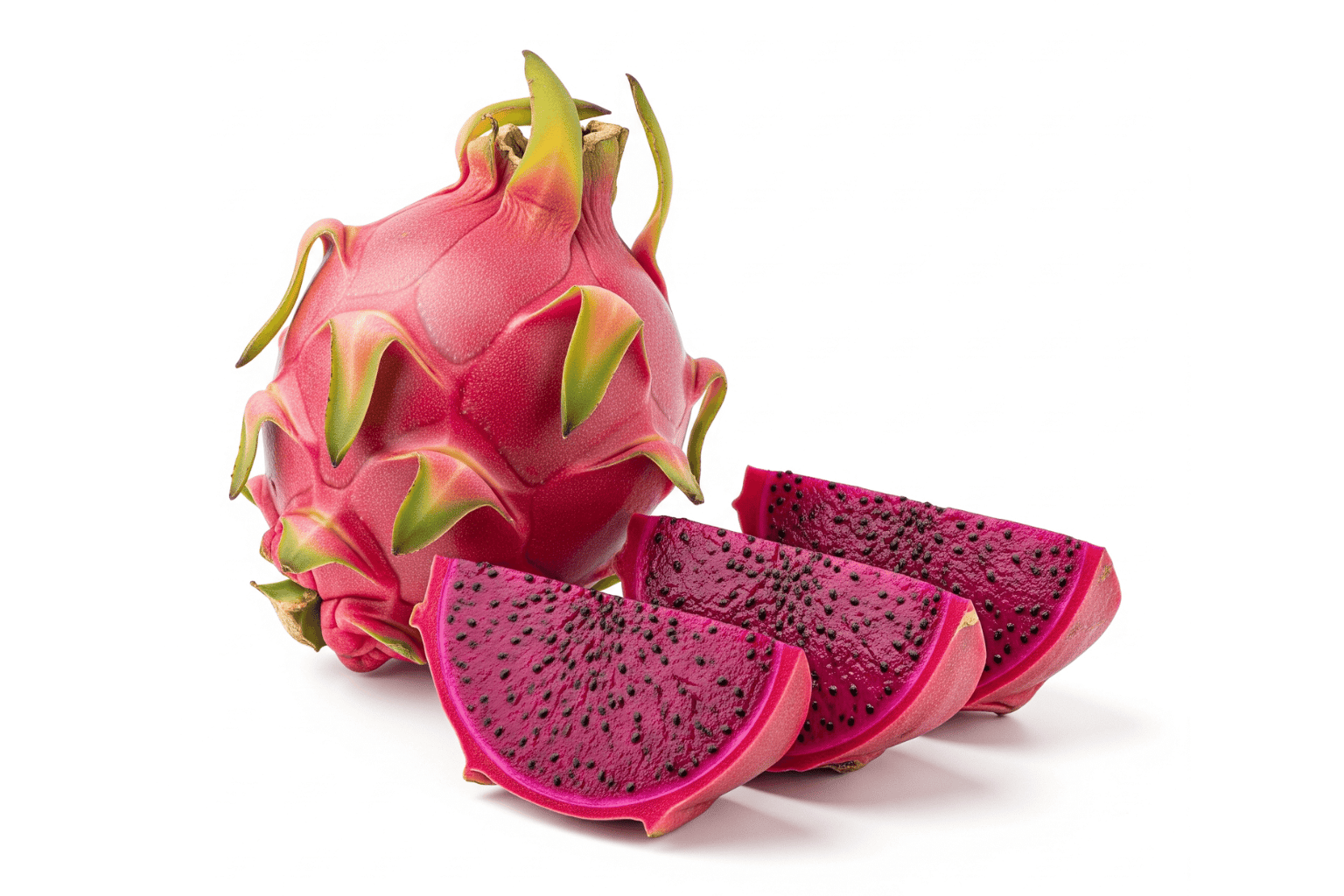 "Fresh Indian dragon fruit for export – pink skin with white pulp and black seeds"